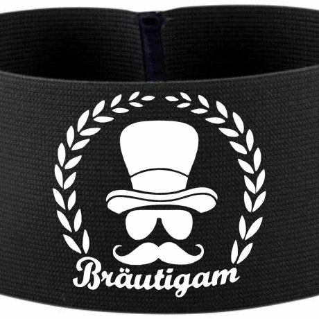 gummielastische Armbinde 10 cm bedruckt mit BRÄUTIGAM