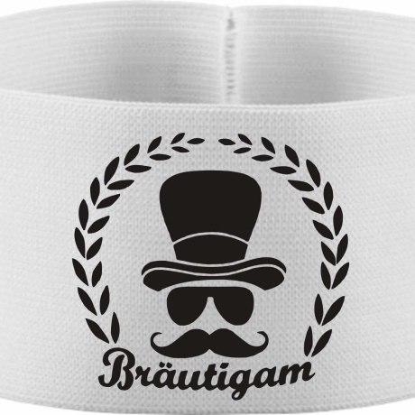 gummielastische Armbinde 10 cm bedruckt mit BRÄUTIGAM