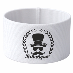 gummielastische Armbinde 10 cm bedruckt mit BRÄUTIGAM