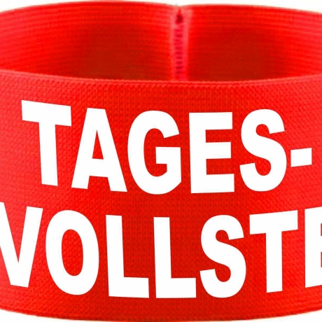 gummielastische Armbinde 10 cm bedruckt mit TAGESVOLLSTE