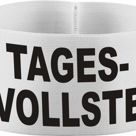 gummielastische Armbinde 10 cm bedruckt mit TAGESVOLLSTE