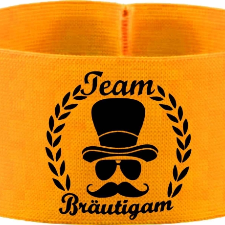 gummielastische Armbinde 10 cm bedruckt mit TEAM BRÄUTIGAM