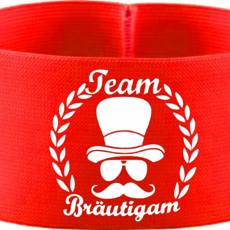 gummielastische Armbinde 10 cm bedruckt mit TEAM BRÄUTIGAM