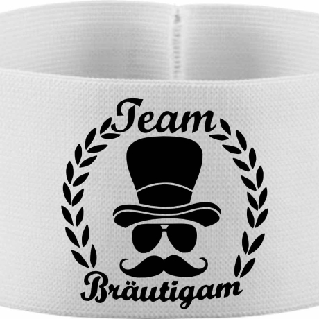 gummielastische Armbinde 10 cm bedruckt mit TEAM BRÄUTIGAM