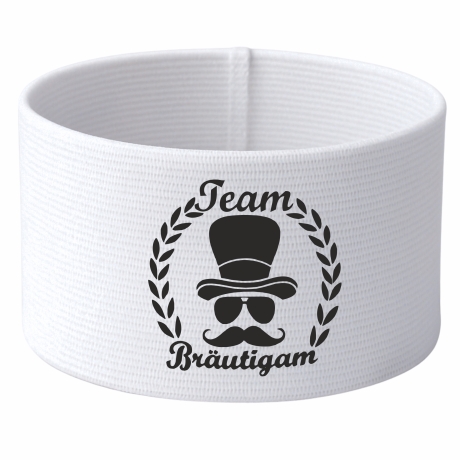 gummielastische Armbinde 10 cm bedruckt mit TEAM BRÄUTIGAM