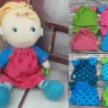 Puppenkleidung Kleid Farbenmix passend für Puppen 20 cm Neu
