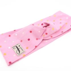 Kinderhaarband Stirnband Rosa mit Punkten Handmade Limitiert