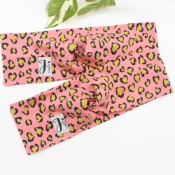 Haarband Stirnband Leoprint Apricot Handmade Limitiert