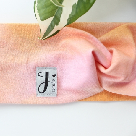 Haarband Stirnband Batik Optik Orange Rosa Handmade Limitiert