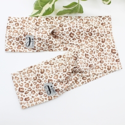 Haarband Stirnband Leoprint klein Braun Beige Handmade Limitiert