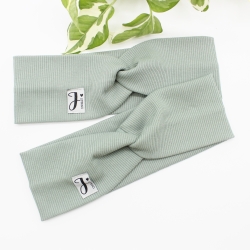 Haarband Stirnband Khaki Rippjersey Handmade Limitiert