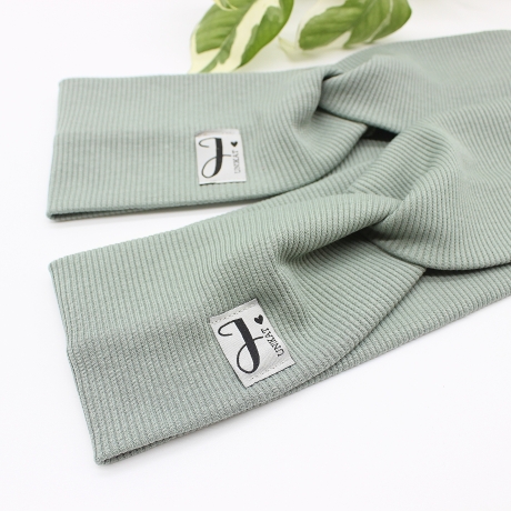 Haarband Stirnband Khaki Rippjersey Handmade Limitiert