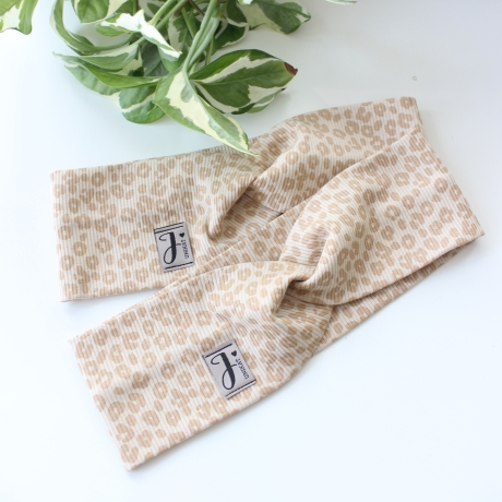 Haarband Stirnband Leoprint Beige Braun Handmade Limitiert