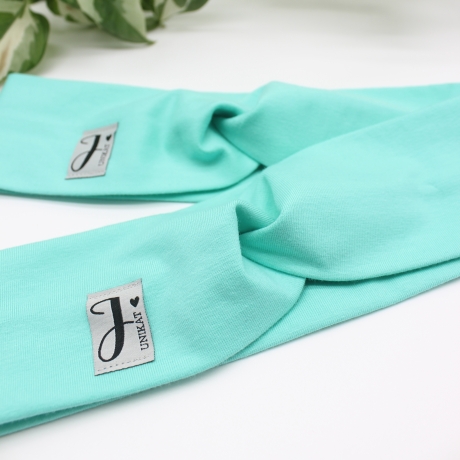 Haarband Stirnband Mint/Aqua Handmade Limitiert