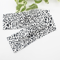 Haarband Stirnband Leoprint Schwarz Weiß Handmade Limitiert