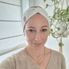 Haarband Stirnband Herzen Braun Weiß Handmade Limitiert