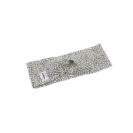 Haarband Stirnband Leoprint Beige Schwarz Handmade Limitiert