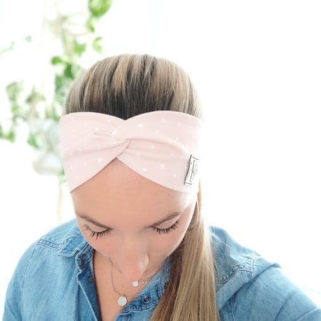 Haarband Stirnband Rose mit Sternen Handmade Limitiert