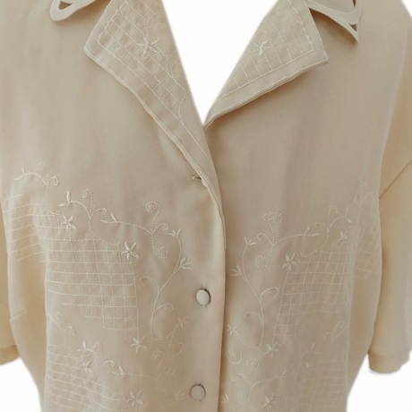 BESTICKTE VINTAGE-BLUSE GELB