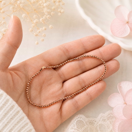 Hämatit Armband Perlen roségold schlicht & elastisch