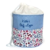 Projekttasche Handarbeitskorb Bobbeltasche Blumen Stricken