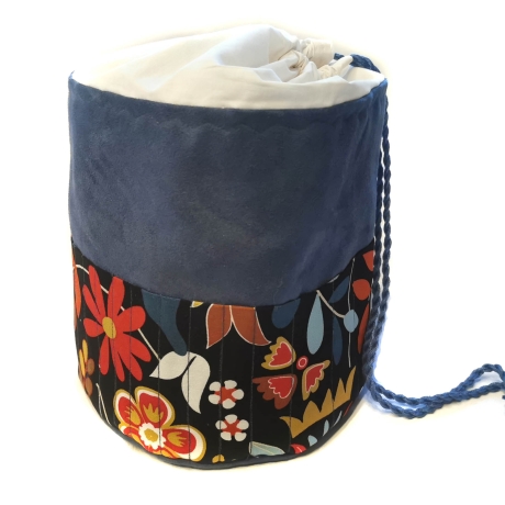 Projekttasche Handarbeitskorb Bobbeltasche Blumen Stricken
