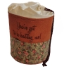 Projekttasche Handarbeitskorb Bobbeltasche Blumen Stricken