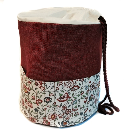 Projekttasche Handarbeitskorb Bobbeltasche Blumen Stricken
