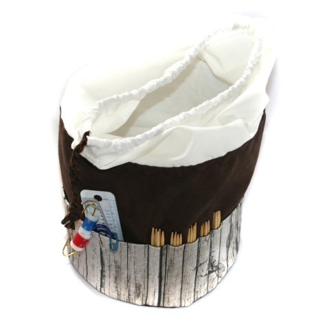 Projekttasche Handarbeitskorb Bobbeltasche - Holz - Stricken
