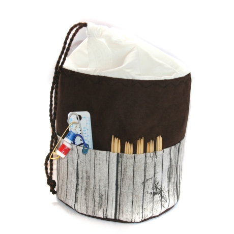 Projekttasche Handarbeitskorb Bobbeltasche - Holz - Stricken