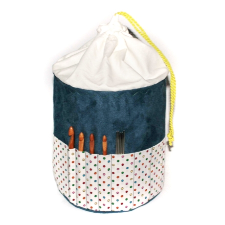 Projekttasche Handarbeitskorb Bobbeltasche - Graphisch - Häkeln