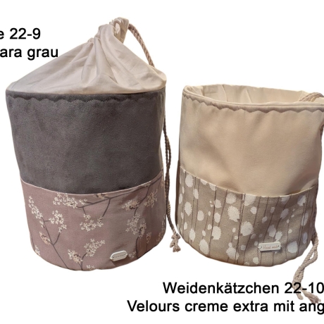 Projekttasche Handarbeitskorb Bobbeltasche Blumen Stricken