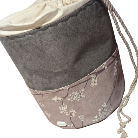 Projekttasche Handarbeitskorb Bobbeltasche Blumen Stricken