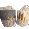 Projekttasche Handarbeitskorb Bobbeltasche Blumen Stricken