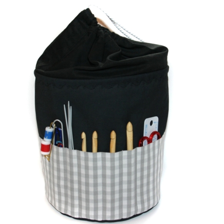Projekttasche Handarbeitskorb Bobbeltasche - Streifen - Stricken