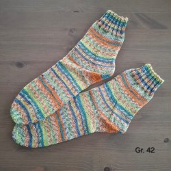 Leichte Socken Größe 42 handgestrickt Baumwolle Sommer
