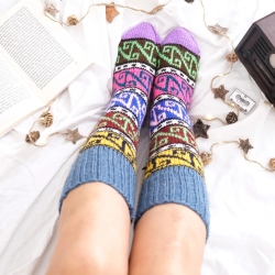 Handgestrickte lange Kuschelsocken aus Wolle – Unisex | 38 39 40