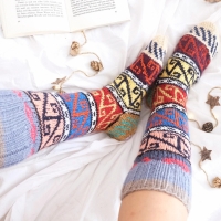 Handgestrickte Wollsocken/Wintersocken lange Kuschelsocken 38-40