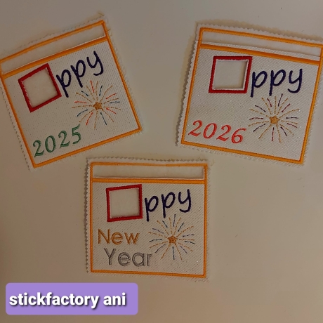 Schoko Hülle ha ppy ith Silvester Set 10x10 Stickdatei