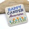 Stickdatei Camper happy camper Mugrug Untersetzer