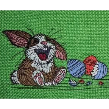 Einzeldatei lachender Hase 01 - Größe: 13.37x7.48 cm