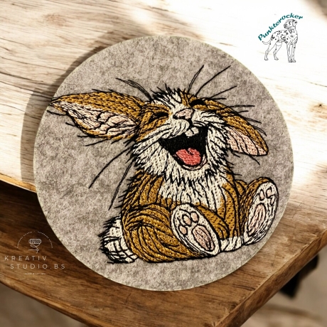 Einzeldatei lachender Hase 02 - Größe: 8.21x7.47 cm