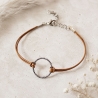Lederarmband mit Ring Silver Circle - Schmuck aus Leder