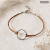 Lederarmband mit Ring Silver Circle - Schmuck aus Leder