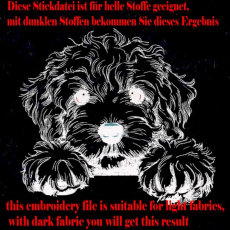NEU Stickdatei Cockapoo Funny Hund realistisch