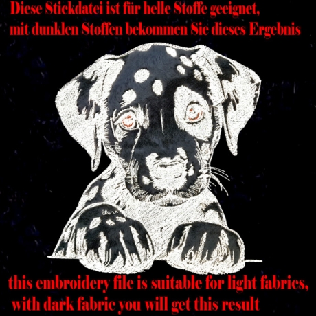 NEU Stickdatei Applikation Dalmatiner Lutz Lunachild