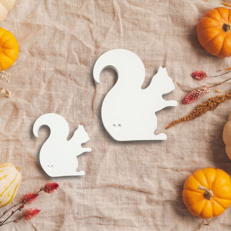 Herbstdeko Eichhörnchen Figur – Tierfigur in Keramikoptik