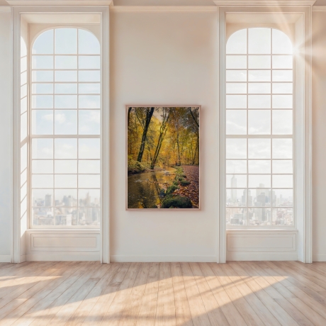 Neu! Fotografie Abenddämmerung Bach als Poster Druck