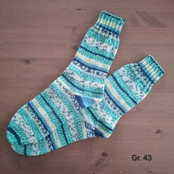 Stricksocken Gr. 43 handgestrickt Wollsocken Schurwolle/Polyamid
