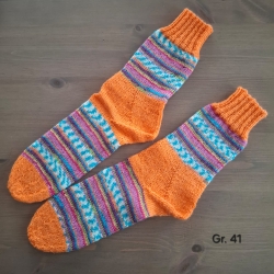 Stricksocken Gr. 41 handgestrickt Wollsocken Schurwolle/Polyamid